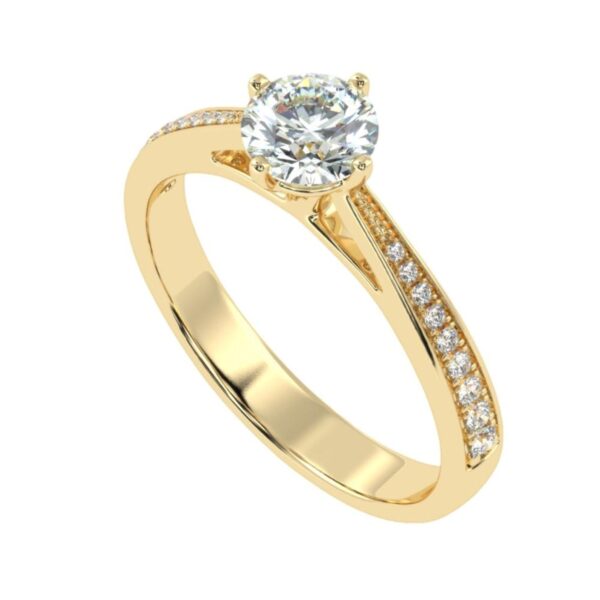Solitaire Diamond Ring Made In 18/14/10 KT Gold Embellished With Certified Lab Diamonds For Wedding And Anniversary Gift For Special Person
