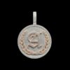 2"Circle With Any Letters In Center Pendant Made in 925Sterling Silver Studded with Shinny Moissanite Diamond For Birthday And Memorial Gift