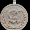 2"Circle With Any Letters In Center Pendant Made in 925Sterling Silver Studded with Shinny Moissanite Diamond For Birthday And Memorial Gift