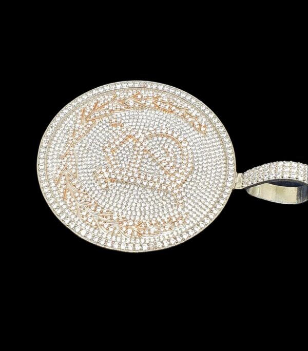 2"Circle With Any Letters In Center Pendant Made in 925Sterling Silver Studded with Shinny Moissanite Diamond For Birthday And Memorial Gift