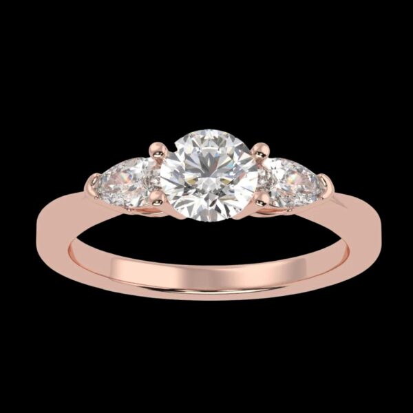 Diamond Gold Ring Made In 18 / 14 / 10 KT Gold Embellished With Certified Lab Diamonds For Birthday And Anniversary Gift For Special Person