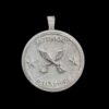 Iced Out Customized Circle Pendant 4" Size Made in 925 Sterling Silver Studded with Shinny Moissanite Diamond For Birthday And Memorial Gift