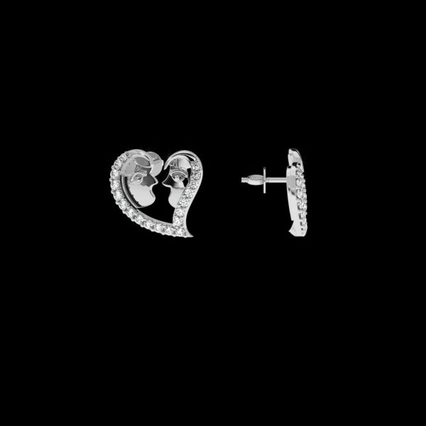 Heart Shape Diamond Earring Made In 18 / 14 / 10 KT Gold Embellished With Certified Lab Diamonds For The Birthday And Anniversary Gift