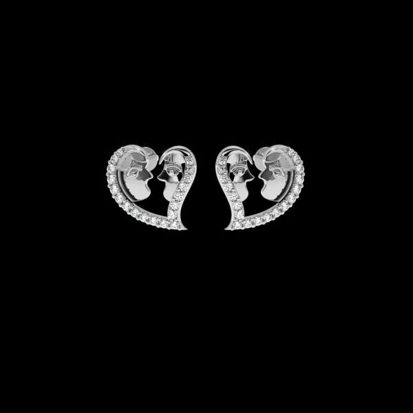 Heart Shape Diamond Earring Made In 18 / 14 / 10 KT Gold Embellished With Certified Lab Diamonds For The Birthday And Anniversary Gift