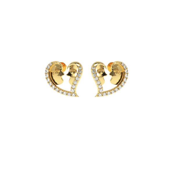 Heart Shape Diamond Earring Made In 18 / 14 / 10 KT Gold Embellished With Certified Lab Diamonds For The Birthday And Anniversary Gift