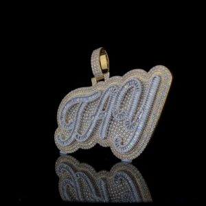 Iced Out Customized Name Pendant Made In 925 Sterling Silver Embellished With Shinny Moissanite Diamonds For Birthday And Memorial Gift