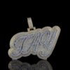 Iced Out Customized Name Pendant Made In 925 Sterling Silver Embellished With Shinny Moissanite Diamonds For Birthday And Memorial Gift