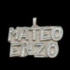 Iced Out Customized 2" Long 4" Wide Pendant with Any Name Made in 925 Sterling Silver Embellished With Shinny Moissanite Diamonds For Gift