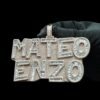 Iced Out Customized 2" Long 4" Wide Pendant with Any Name Made in 925 Sterling Silver Embellished With Shinny Moissanite Diamonds For Gift