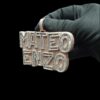 Iced Out Customized 2" Long 4" Wide Pendant with Any Name Made in 925 Sterling Silver Embellished With Shinny Moissanite Diamonds For Gift