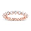 Round Cut Eternity Diamond Ring Made In 18 / 14 / 10 KT Gold Embellished With Certified Lab Diamond For Anniversary And Wedding Gift For Her