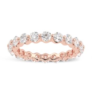 Round Cut Eternity Diamond Ring Made In 18 / 14 / 10 KT Gold Embellished With Certified Lab Diamond For Anniversary And Wedding Gift For Her