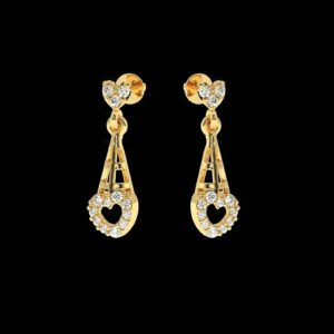 Heart Style Diamond Earring Made In 18/14/10KT Gold Studded With Certified Lab Diamonds For Birthday And Anniversary Gift For Special Person