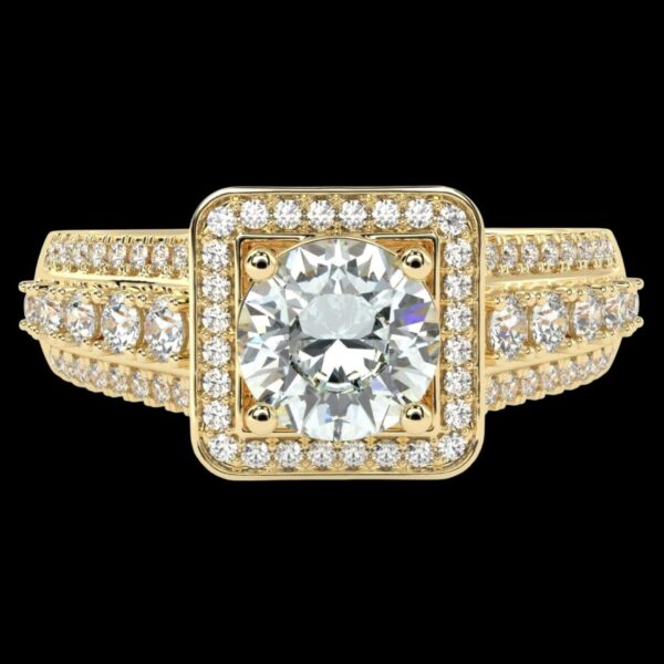 Gold Engagement Ring Made In 18/14/10 KT Gold Embellished With Certified Lab Diamond For Engagement And Wedding Gift For The Special Person