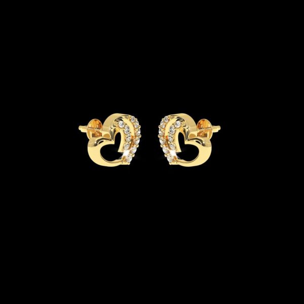 Gold Diamond Earring Made In 18 / 14 / 10 KT Gold Embellished With Certified Lab Diamonds For Anniversary And Birthday Gift For Her
