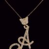 Iced Out Initial Letter Pendant Made In 10 /14 /18 KT Gold Studded With Shinny Moissanite Diamonds For Birthday And Anniversary Gift For Her