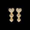 Heart Drop Style Earring Made In 18 / 14 / 10 KT Gold Embellished With Certified Lab Diamonds For Anniversary And Birthday Gift For Her