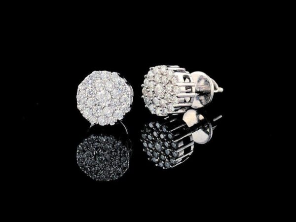 Iced Out Round Earring Made in 18/14/10 KT Gold Studded With Shinny Moissanite Diamonds For Birthday And Anniversary Gift To Special Person