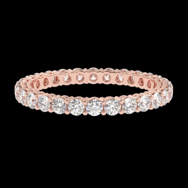 Round Eternity Band Ring Made In 18 / 14 / 10 KT Gold Embellished With Certified Lab Diamonds For Wedding And Anniversary Gift For Her