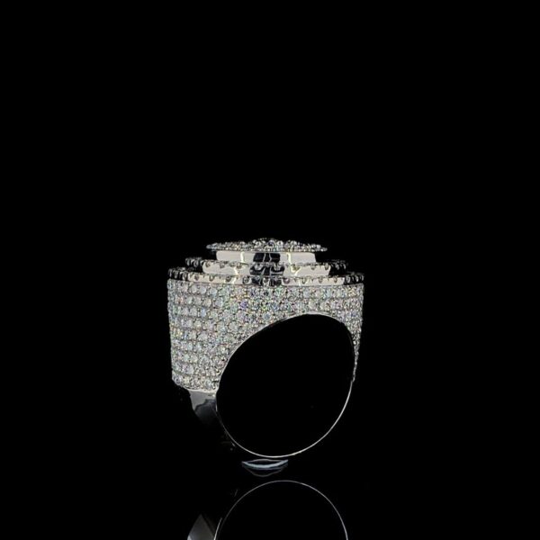 Iced Out Hip Hop Ring Made In 18 / 14 / 10 KT Gold Embellished Studded With Shinny Moissanite Diamonds For Birthday Gift
