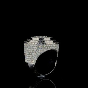 Iced Out Hip Hop Ring Made In 18 / 14 / 10 KT Gold Embellished Studded With Shinny Moissanite Diamonds For Birthday Gift
