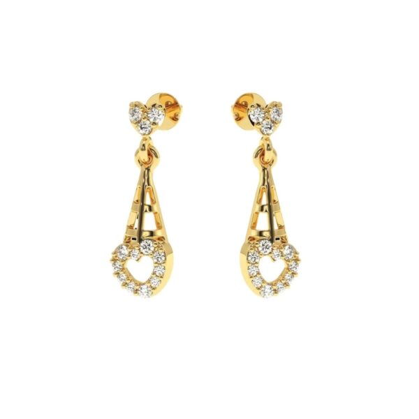 Heart Style Diamond Earring Made In 18/14/10KT Gold Studded With Certified Lab Diamonds For Birthday And Anniversary Gift For Special Person