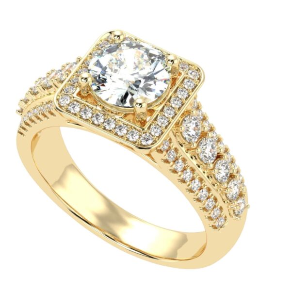 Gold Engagement Ring Made In 18/14/10 KT Gold Embellished With Certified Lab Diamond For Engagement And Wedding Gift For The Special Person