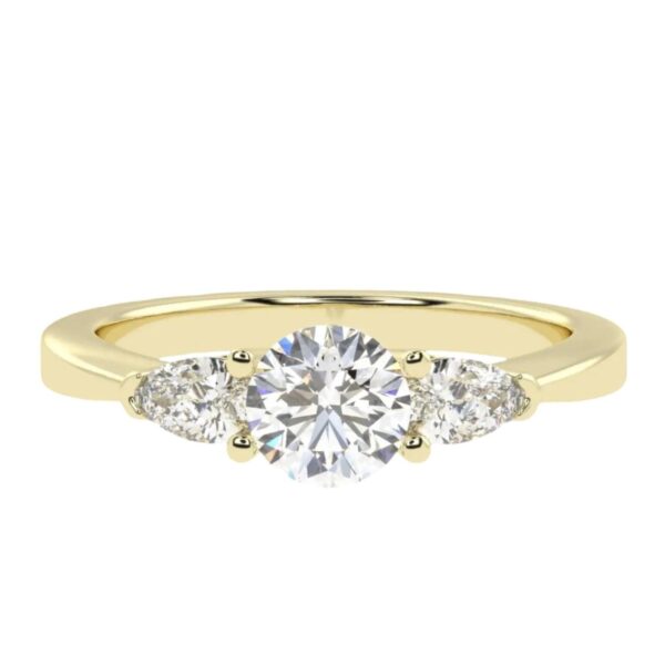 Diamond Gold Ring Made In 18 / 14 / 10 KT Gold Embellished With Certified Lab Diamonds For Birthday And Anniversary Gift For Special Person