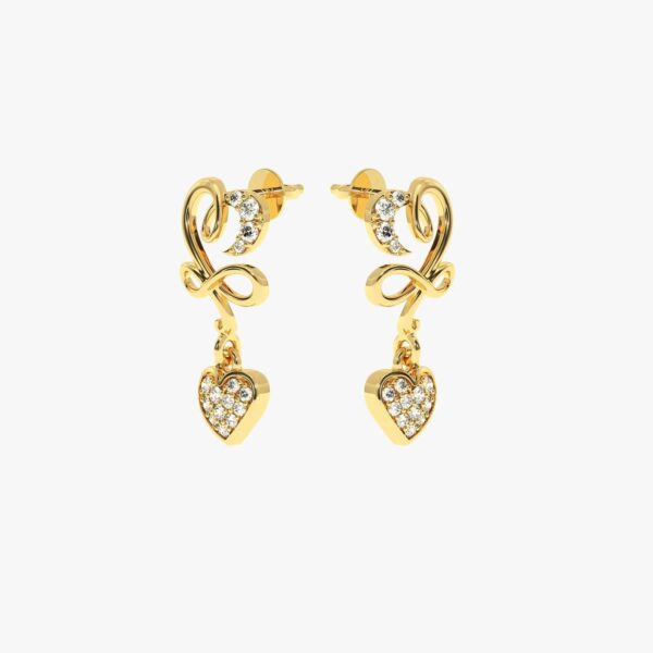 Unique Style Earing Made In 18 / 14 / 10 KT Gold Embellished With Certified Lab Diamonds For Birthday And Anniversary Gift To Special One