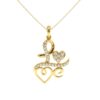Love Style Pendant Made In 18/ 14/ 10/ KT Gold Embellished With Certified Lab Diamonds For The Birthday And Anniversary Gift To Special One