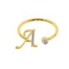 Initial Letter Ring From A To Z Made In 18/4/10 KT Gold Studded With Lab Certified Diamonds For Birthday And Anniversary Gift To Special One