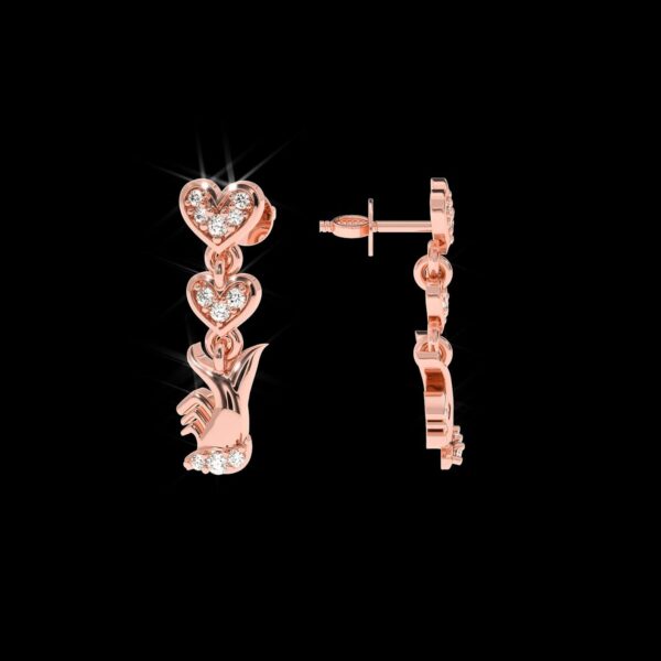 Heart Style Diamond Earring Made In 18/14/10 KT Gold Studded With Certified Lab Diamond For Anniversary And Birthday Gift For Special Person
