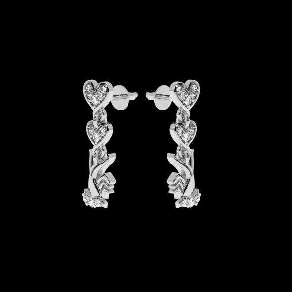 Heart Style Diamond Earring Made In 18/14/10 KT Gold Studded With Certified Lab Diamond For Anniversary And Birthday Gift For Special Person