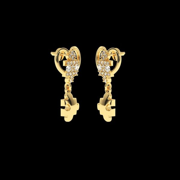 Gold Diamond Earring Made In 18/14/10 KT Gold Embellished With Certified Lab Diamond For Anniversary And Wedding Gift For The Special Person