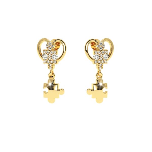 Gold Diamond Earring Made In 18/14/10 KT Gold Embellished With Certified Lab Diamond For Anniversary And Wedding Gift For The Special Person