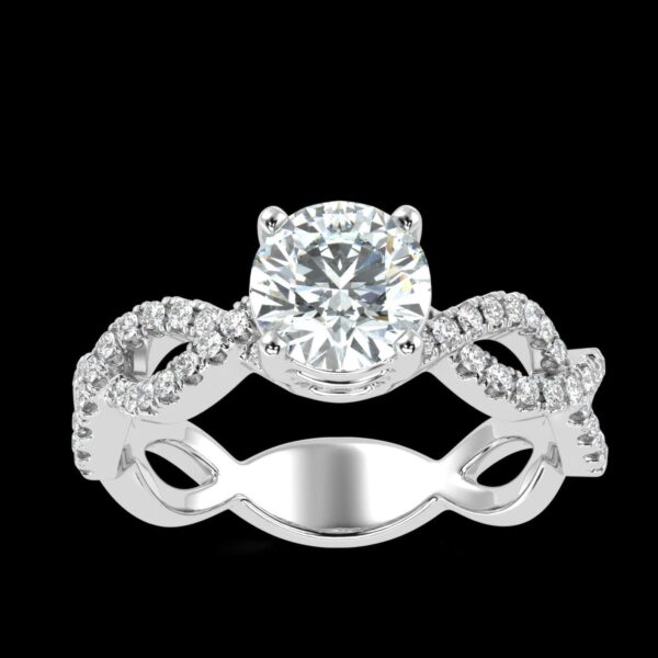 Twisted Style Gold Diamond Ring Made IN 18 / 14 / 10 KT Gold Embellished With Certified Lab Diamond For Anniversary And Wedding Gift For Her