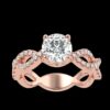 Twisted Style Gold Diamond Ring Made IN 18 / 14 / 10 KT Gold Embellished With Certified Lab Diamond For Anniversary And Wedding Gift For Her