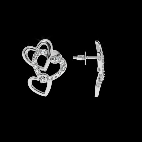 Heart Shape Stud Valentine Gift Earring Made In 18 / 14 / 10 KT Gold Embellished With Certified Lab Diamond For Wedding And Anniversary Gift