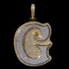 Iced Out Initial G Letter Pendant 3"Long 1.25"Wide Made In 925 Sterling Silver Embellished With Shinny Moissanite Diamonds For Birthday Gift