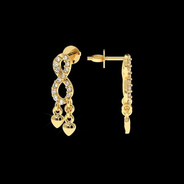 Drop Diamond Earring Made In 18 / 14 / 10 KT Gold Embellished With Certified Lab Diamonds For Wedding And Anniversary Gift For Her