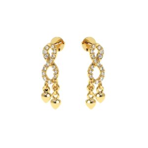 Drop Diamond Earring Made In 18 / 14 / 10 KT Gold Embellished With Certified Lab Diamonds For Wedding And Anniversary Gift For Her