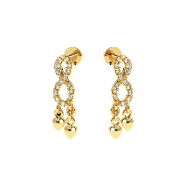 Drop Diamond Earring Made In 18 / 14 / 10 KT Gold Embellished With Certified Lab Diamonds For Wedding And Anniversary Gift For Her