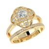 Two Layered Band Style Diamond Ring Made In 18 / 14 / 10 KT Gold Embellished With Certified Lab Diamonds For Wedding And Anniversary Gift
