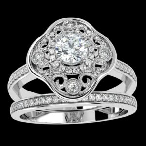 Two Layered Band Style Diamond Ring Made In 18 / 14 / 10 KT Gold Embellished With Certified Lab Diamonds For Wedding And Anniversary Gift