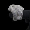 Iced Out Bear Shape Animal Ring Made in 925 Sterling Silver Embellished With Shinny Moissanite Stones For The Birthday Gift , Unisex Ring