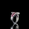 Cluster Oval Ruby Ring Made In 18 / 14 / 10 KT Gold Embellished With Shinny Moissanite Diamonds And Ruby For Birthday And Anniversary Gift