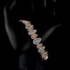 Pear Shaped Diamond Bracelet in Mixed Tones Made In 18/14/10KT Gold Studded With Shinny Moissanite Diamond For Birthday And Anniversary Gift