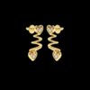 Heart Drop Gold Earring Made In 18 / 14 /10 KT Gold Embellished With Certified Lab Diamonds For Wedding And Anniversary Gift