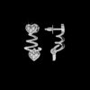 Heart Drop Gold Earring Made In 18 / 14 /10 KT Gold Embellished With Certified Lab Diamonds For Wedding And Anniversary Gift