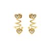 Heart Drop Gold Earring Made In 18 / 14 /10 KT Gold Embellished With Certified Lab Diamonds For Wedding And Anniversary Gift